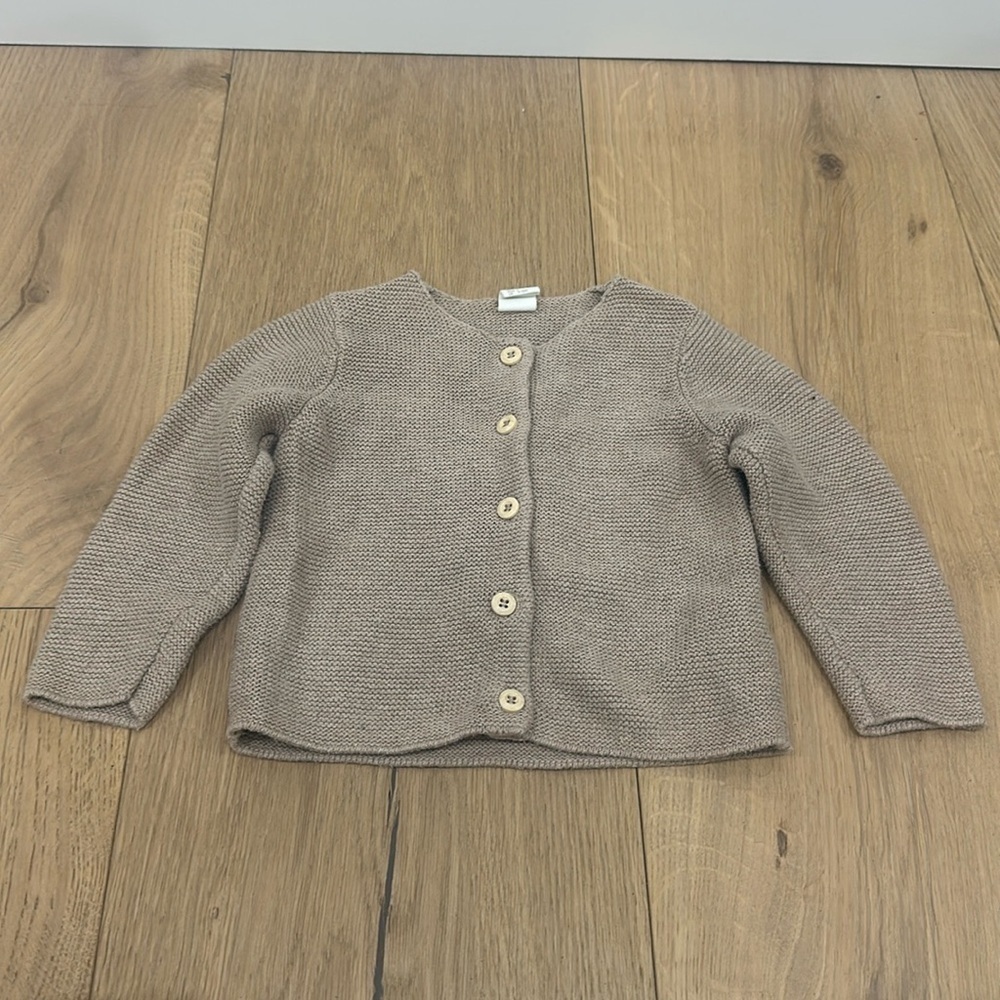 H&M knit cardigan tan 9/12m